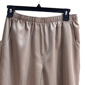 Allison Daley Size 8 Microfiber twill light khaki cropped elastic waist pants be